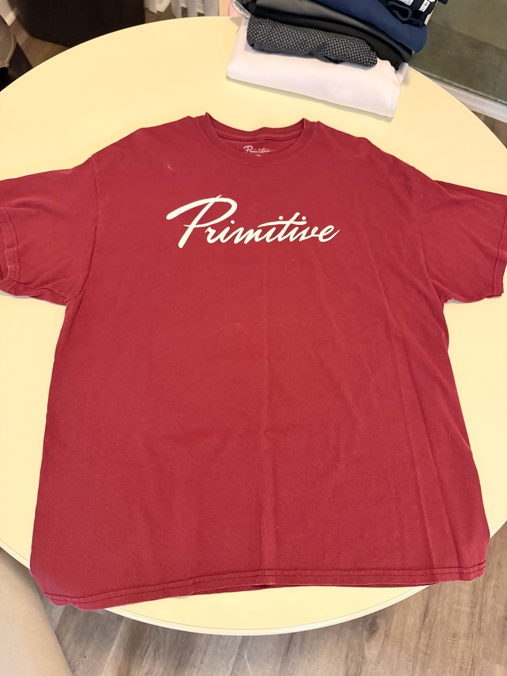 Primitive Red Script Logo Short Sleeve Tee